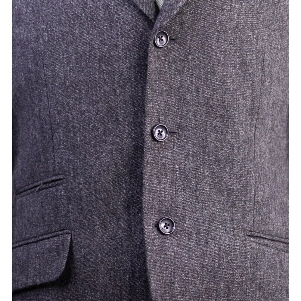H&M Mens Gray wool Blazer 2 Button Sports Coat Suit Jacket Notch Lapel 40 - Picture 7 of 12